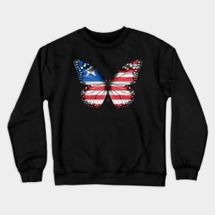 Liberian Flag  Butterfly - Gift for Liberian From Liberia Crewneck Sweatshirt